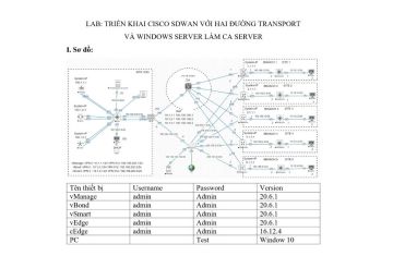 LAB TRIỂN KHAI CISCO SDWAN VỚI HAI ĐƯỜNG TRANSPORT VÀ WINDOWS SERVER LÀM CA SERVER