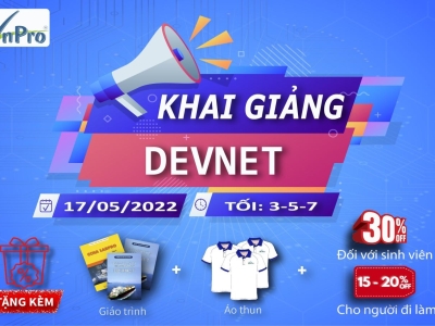 CHỈ CÒN 2 SUẤT CHO MỘT LỚP DEVNET VỚI ƯU ĐÃI CỰC LỚN