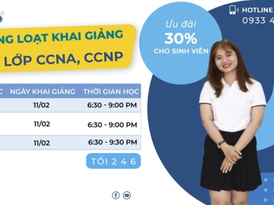 VNPRO ĐỒNG LOẠT KHAI GIẢNG CÁC LỚP CCNA, CCNA ONLINE, CCNP ENCOR