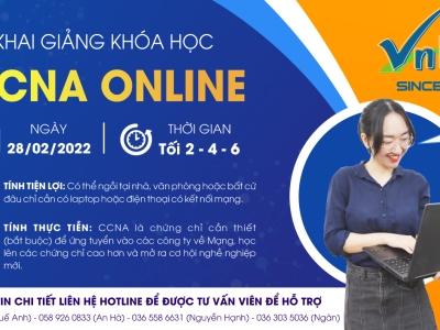 VNPRO KHAI GIẢNG KHÓA HỌC CCNA ONLINE NGÀY 28/02