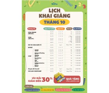 LỊCH KHAI GIẢNG THÁNG 10/2023