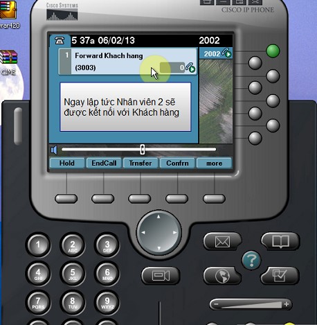 Bước 5 – Ngay lập tức Nhân viên 2 sẽ được kết nối với Khách hàng có số là 3003
