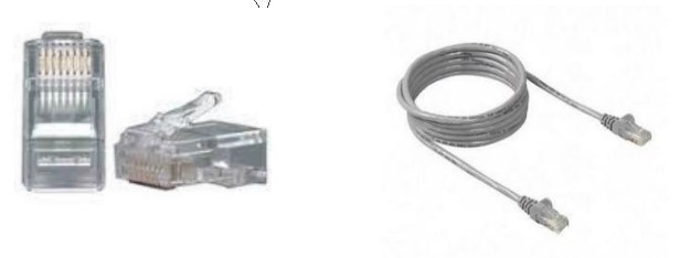 Cable RJ45 (phải) và đầu RJ45(trái)